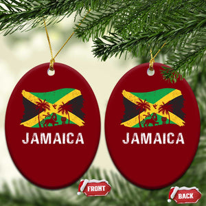 Jamaica Ceramic Ornament Retro Vintage Jamaican Pride Flag Lion Of Judah TS10 Print Your Wear