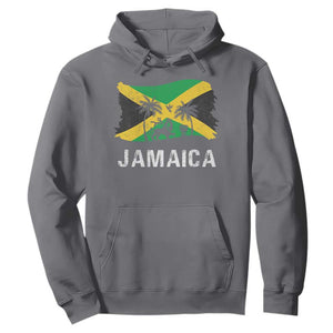 Jamaica Hoodie Retro Vintage Jamaican Pride Flag Lion Of Judah TS10 Charcoal Print Your Wear