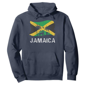 Jamaica Hoodie Retro Vintage Jamaican Pride Flag Lion Of Judah TS10 Navy Print Your Wear