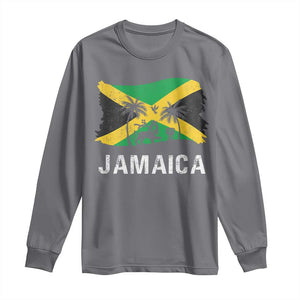 Jamaica Long Sleeve Shirt Retro Vintage Jamaican Pride Flag Lion Of Judah TS10 Charcoal Print Your Wear