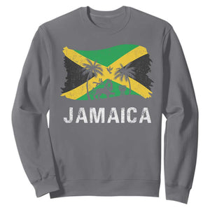 Jamaica Sweatshirt Retro Vintage Jamaican Pride Flag Lion Of Judah TS10 Charcoal Print Your Wear