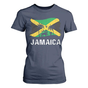 Jamaica T Shirt For Women Retro Vintage Jamaican Pride Flag Lion Of Judah TS10 Navy Print Your Wear