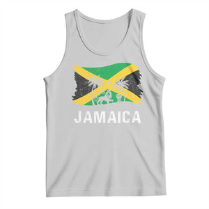 Jamaica Tank Top Retro Vintage Jamaican Pride Flag Lion Of Judah TS10 Ash Print Your Wear