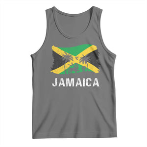 Jamaica Tank Top Retro Vintage Jamaican Pride Flag Lion Of Judah TS10 Black Heather Print Your Wear