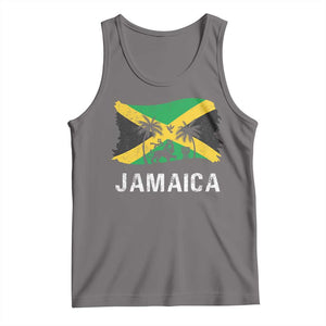 Jamaica Tank Top Retro Vintage Jamaican Pride Flag Lion Of Judah TS10 Deep Heather Print Your Wear