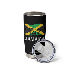 Jamaica Tumbler Cup Retro Vintage Jamaican Pride Flag Lion Of Judah TS10 Print Your Wear