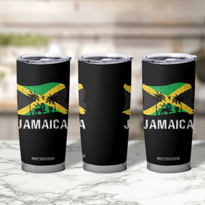 Jamaica Tumbler Cup Retro Vintage Jamaican Pride Flag Lion Of Judah TS10 Print Your Wear