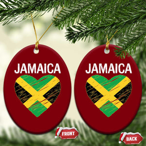 Jamaican Heart Flag Ceramic Ornament Patriotic Jamaica Girls Proud Jamaican Roots TS10 Print Your Wear