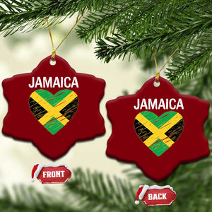 Jamaican Heart Flag Ceramic Ornament Patriotic Jamaica Girls Proud Jamaican Roots TS10 Print Your Wear