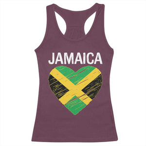 Jamaican Heart Flag Racerback Tank Top Patriotic Jamaica Girls Proud Jamaican Roots TS10 Maroon Print Your Wear