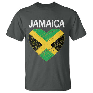 Jamaican Heart Flag T Shirt Patriotic Jamaica Girls Proud Jamaican Roots TS10 Dark Heather Print Your Wear