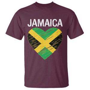 Jamaican Heart Flag T Shirt Patriotic Jamaica Girls Proud Jamaican Roots TS10 Maroon Print Your Wear