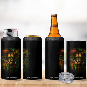 Rasta Reggae Lion Smoking Weed 4 in 1 Can Cooler Tumbler Jamaican Reggae Music and Weed Lovers TS10 Print Your Wear