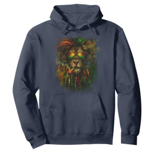 Rasta Reggae Lion Smoking Weed Hoodie Jamaican Reggae Music and Weed Lovers TS10 Navy Print Your Wear