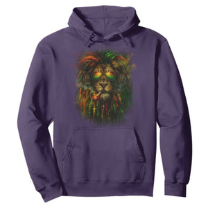 Rasta Reggae Lion Smoking Weed Hoodie Jamaican Reggae Music and Weed Lovers TS10 Purple Print Your Wear