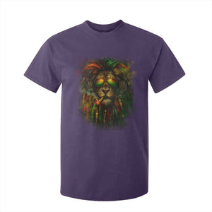 Rasta Reggae Lion Smoking Weed T Shirt For Kid Jamaican Reggae Music and Weed Lovers TS10 Purple Print Your Wear