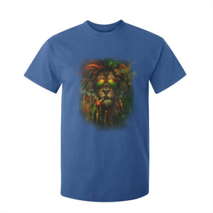 Rasta Reggae Lion Smoking Weed T Shirt For Kid Jamaican Reggae Music and Weed Lovers TS10 Royal Blue Print Your Wear