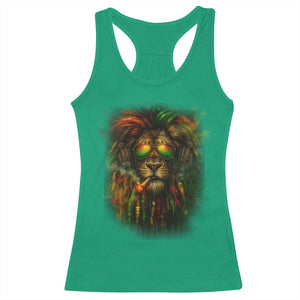 Rasta Reggae Lion Smoking Weed Racerback Tank Top Jamaican Reggae Music and Weed Lovers TS10 Irish Green Print Your Wear