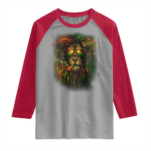 Rasta Reggae Lion Smoking Weed Raglan Shirt Jamaican Reggae Music and Weed Lovers TS10 Sport Gray Red Print Your Wear