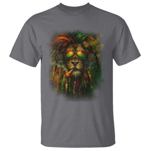 Rasta Reggae Lion Smoking Weed T Shirt Jamaican Reggae Music and Weed Lovers TS10 Charcoal Print Your Wear