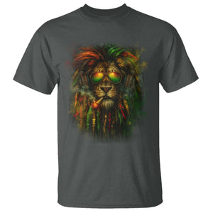 Rasta Reggae Lion Smoking Weed T Shirt Jamaican Reggae Music and Weed Lovers TS10 Dark Heather Print Your Wear