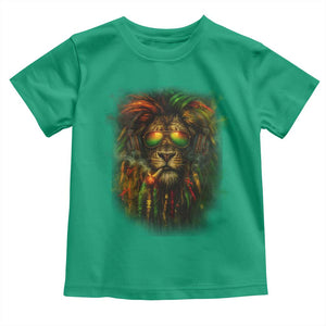 Rasta Reggae Lion Smoking Weed Toddler T Shirt Jamaican Reggae Music and Weed Lovers TS10 Irish Green Print Your Wear