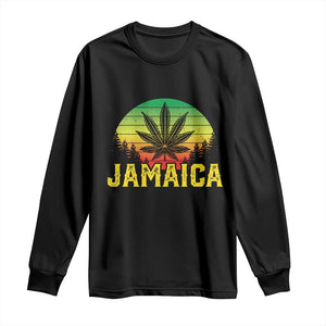 Jamaica Stoner Long Sleeve Shirt Rasta Sunset Cannabis Marijuana Weed Lovers 420 TS10 Black Print Your Wear