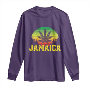 Jamaica Stoner Long Sleeve Shirt Rasta Sunset Cannabis Marijuana Weed Lovers 420 TS10 Purple Print Your Wear