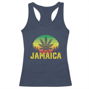 Jamaica Stoner Racerback Tank Top Rasta Sunset Cannabis Marijuana Weed Lovers 420 TS10 Navy Print Your Wear