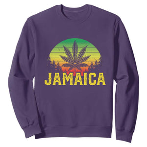 Jamaica Stoner Sweatshirt Rasta Sunset Cannabis Marijuana Weed Lovers 420 TS10 Purple Print Your Wear