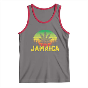 Jamaica Stoner Tank Top Rasta Sunset Cannabis Marijuana Weed Lovers 420 TS10 Deep Heather Red Print Your Wear