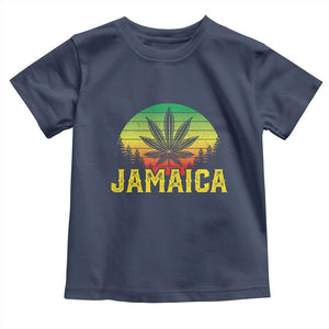 Jamaica Stoner Toddler T Shirt Rasta Sunset Cannabis Marijuana Weed Lovers 420 TS10 Navy Print Your Wear