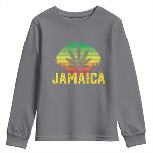 Jamaica Stoner Youth Sweatshirt Rasta Sunset Cannabis Marijuana Weed Lovers 420 TS10 Charcoal Print Your Wear