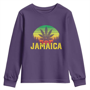 Jamaica Stoner Youth Sweatshirt Rasta Sunset Cannabis Marijuana Weed Lovers 420 TS10 Purple Print Your Wear