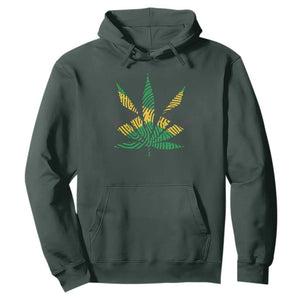 Jamaica Flag Cannabis Hoodie Funny Stoner Weed Lovers Marijuana 420 TS10 Dark Forest Green Print Your Wear