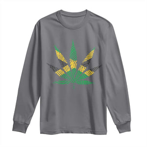 Jamaica Flag Cannabis Long Sleeve Shirt Funny Stoner Weed Lovers Marijuana 420 TS10 Charcoal Print Your Wear