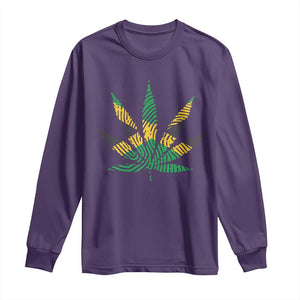 Jamaica Flag Cannabis Long Sleeve Shirt Funny Stoner Weed Lovers Marijuana 420 TS10 Purple Print Your Wear