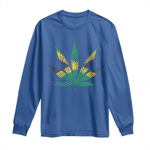 Jamaica Flag Cannabis Long Sleeve Shirt Funny Stoner Weed Lovers Marijuana 420 TS10 Royal Blue Print Your Wear