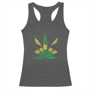 Jamaica Flag Cannabis Racerback Tank Top Funny Stoner Weed Lovers Marijuana 420 TS10 Dark Heather Print Your Wear