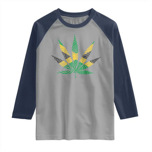 Jamaica Flag Cannabis Raglan Shirt Funny Stoner Weed Lovers Marijuana 420 TS10 Sport Gray Navy Print Your Wear