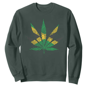 Jamaica Flag Cannabis Sweatshirt Funny Stoner Weed Lovers Marijuana 420 TS10 Dark Forest Green Print Your Wear