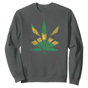 Jamaica Flag Cannabis Sweatshirt Funny Stoner Weed Lovers Marijuana 420 TS10 Dark Heather Print Your Wear