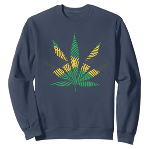 Jamaica Flag Cannabis Sweatshirt Funny Stoner Weed Lovers Marijuana 420 TS10 Navy Print Your Wear