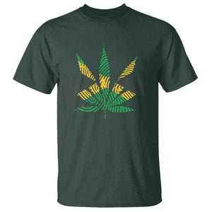 Jamaica Flag Cannabis T Shirt Funny Stoner Weed Lovers Marijuana 420 TS10 Dark Forest Green Print Your Wear