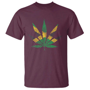 Jamaica Flag Cannabis T Shirt Funny Stoner Weed Lovers Marijuana 420 TS10 Maroon Print Your Wear