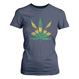 Jamaica Flag Cannabis T Shirt For Women Funny Stoner Weed Lovers Marijuana 420 TS10 Navy Print Your Wear