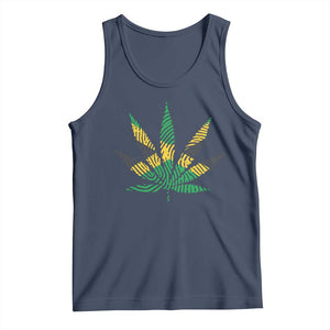 Jamaica Flag Cannabis Tank Top Funny Stoner Weed Lovers Marijuana 420 TS10 Navy Print Your Wear