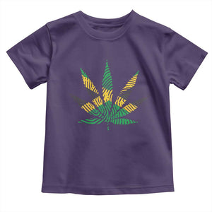 Jamaica Flag Cannabis Toddler T Shirt Funny Stoner Weed Lovers Marijuana 420 TS10 Purple Print Your Wear