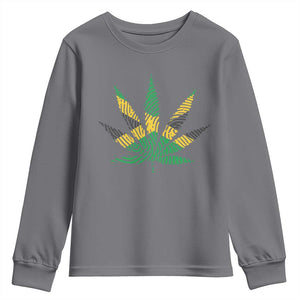 Jamaica Flag Cannabis Youth Sweatshirt Funny Stoner Weed Lovers Marijuana 420 TS10 Charcoal Print Your Wear