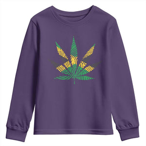 Jamaica Flag Cannabis Youth Sweatshirt Funny Stoner Weed Lovers Marijuana 420 TS10 Purple Print Your Wear